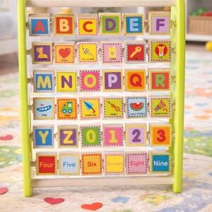 Fat Brain Toys Alpha-Abacus - Wooden Alphabet & Number Learning Toy for Kids 2+